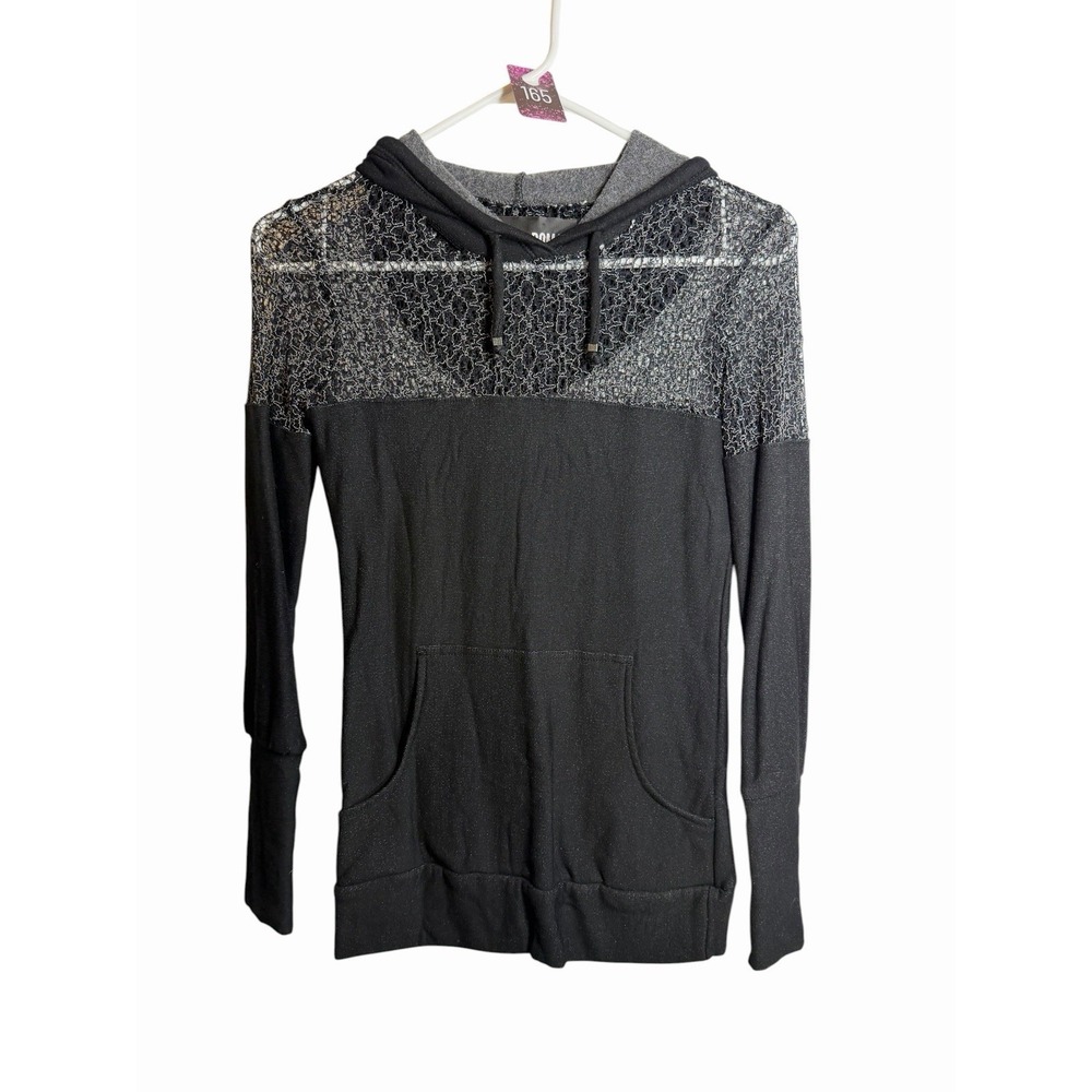 natalia romano womens long sleeve hooded shirt sweater size small